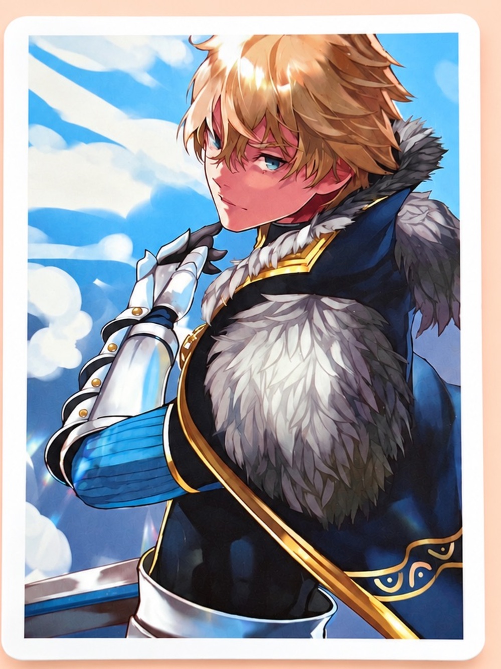 Blonde Anime Knight Sticker | Fantasy Armor Vinyl Decal